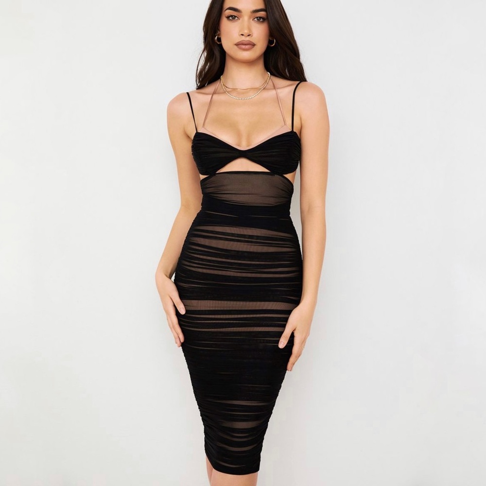 Tibi House of CB cutout ruched midi dress